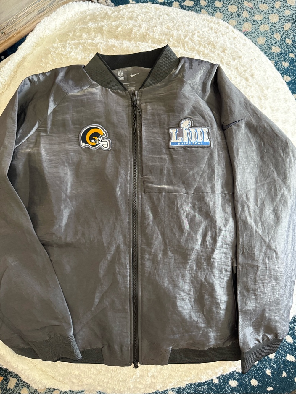 NFL Nike Black Satin Team Bomber Jacket XL